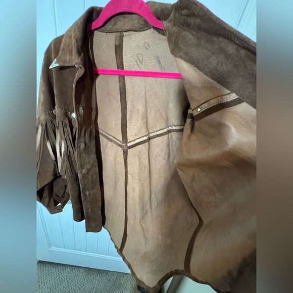 Full leather button down western fringe shacket - Picture 13 of 14